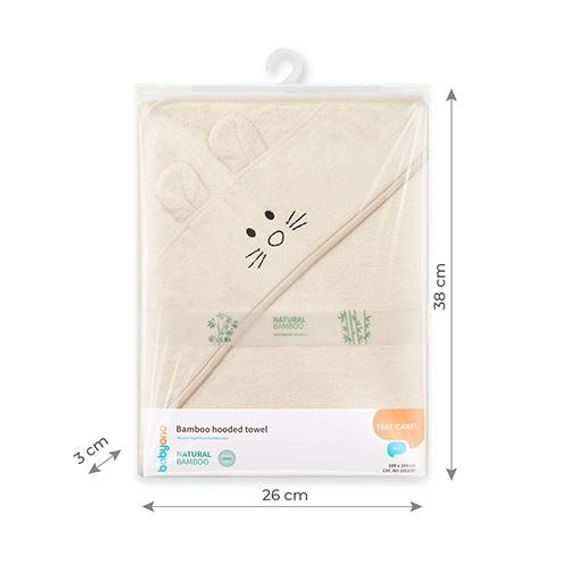 BabyOno Bambusová osuška s kapucí 100x100cm KRÉMOVÁ