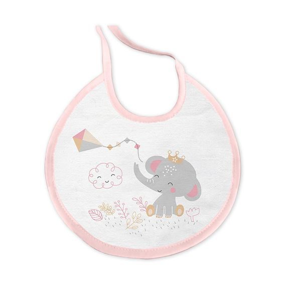 Interbaby Osuška froté + bryndák Sloník s drakem BÍLO-RŮŽOVÁ