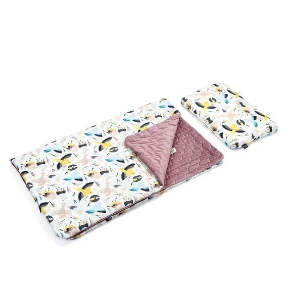 La Millou Souprava KID KIT Velvet-Cotton (110x140 + 60x40cm), CUTE BIRDS VIVID - LAVENDER