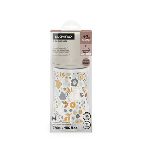 Suavinex Wonderland kojenecká láhev 270ml LIBERTY KRÉMOVÁ