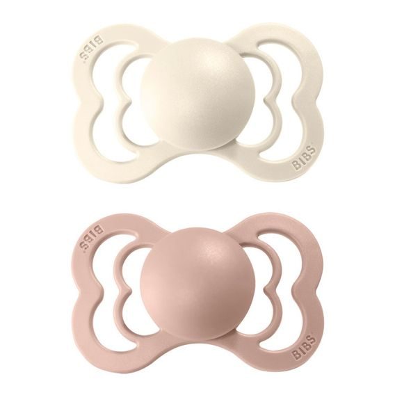 BIBS Supreme Dudlíky kaučuk symetrické 0-6m 2ks Ivory/Blush