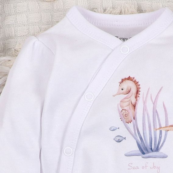 NINI Zavinovací body dlouhý rukáv Ocean Girl BÍLÉ