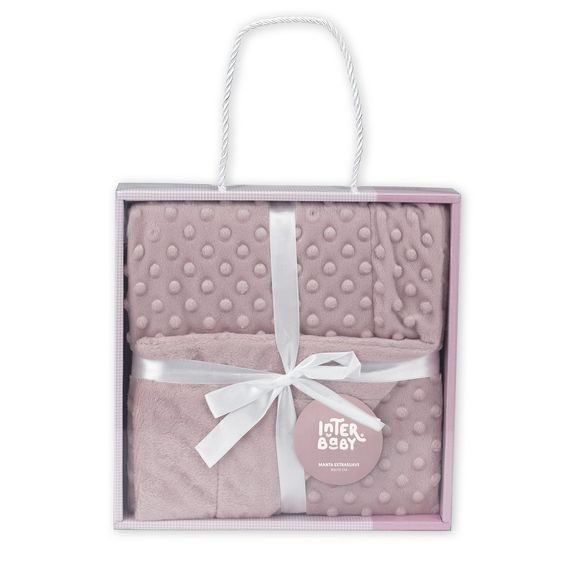Interbaby Deka extra měkká Kuličky STARORŮŽOVÁ