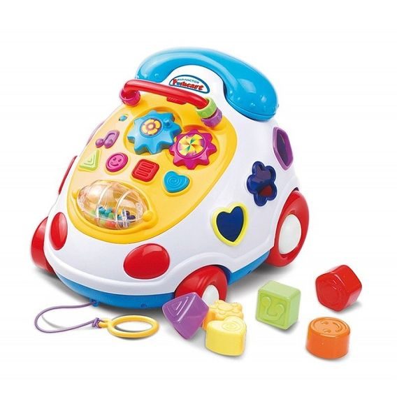 Baby Mix Edukační hračka se zvukem, vkládacími tvary a mnoha prvky TELEFON