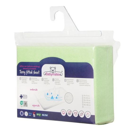 BabyMatex Nepromokavé froté prostěradlo 140x70cm ZELENÉ