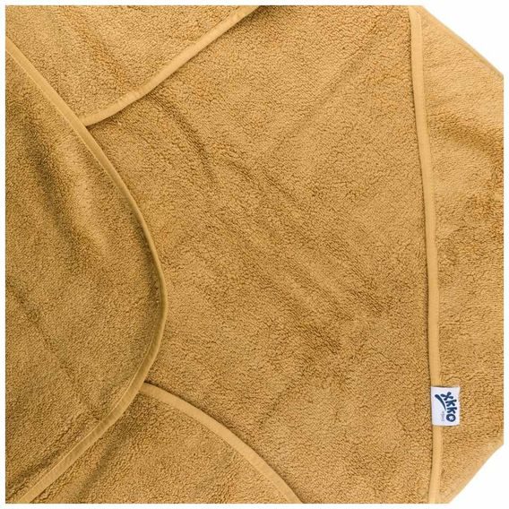 Kikko BIO bavlněná froté osuška s kapucí XKKO Organic 90x90cm HONEY MUSTARD