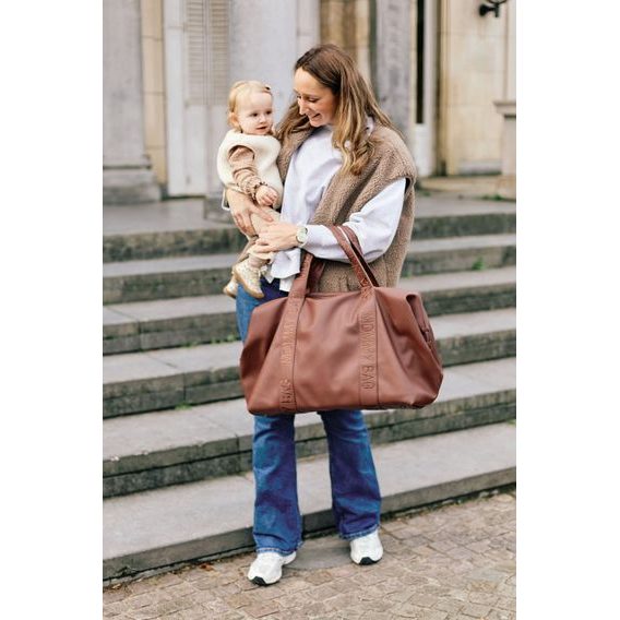 Childhome Přebalovací taška Mommy Bag Signature Vegan Leather Dark Brown