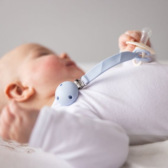 BabyOno Silikonový klip na dudlík MODRÁ