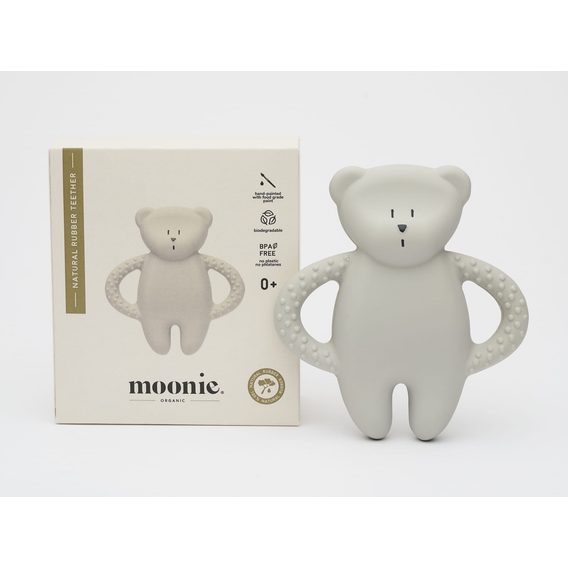 MOONIE Kousátko přírodní kaučuk Medvídek GREY