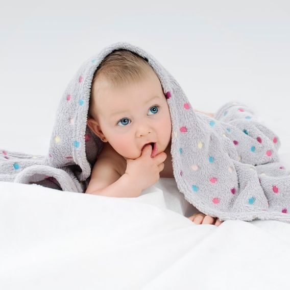 BabyMatex Dětská deka Milly (75x100) PUNTÍKY ŠEDÁ