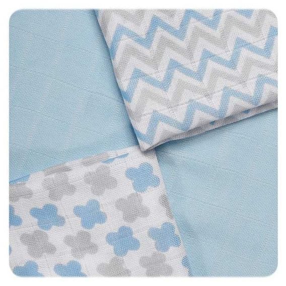 Kikko Bambusové ubrousky XKKO®BMB 30x30cm Scandinavian - BABY BLUE MIX 9ks