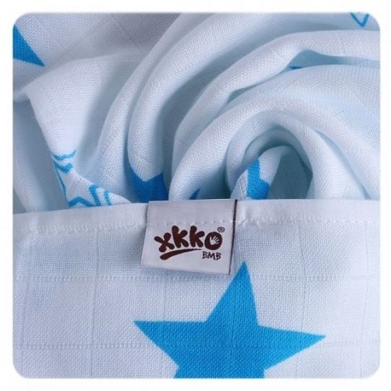 Kikko Bambusové pleny XKKO®BMB 70x70cm Stars - CYAN MIX 3ks