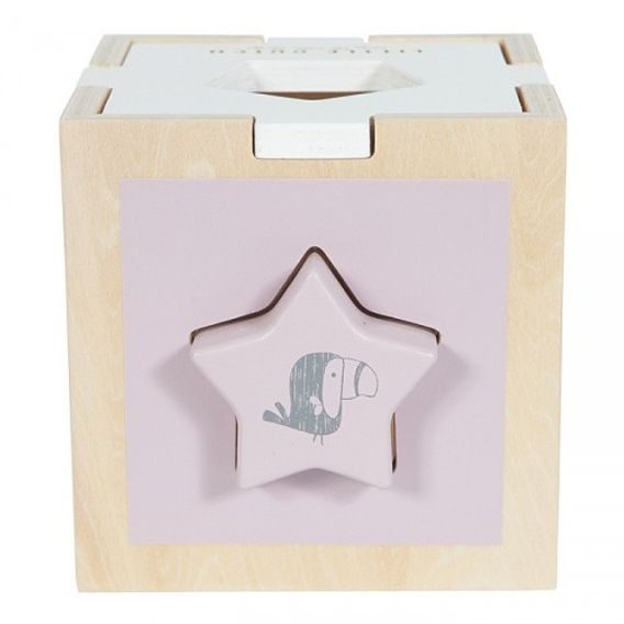 Little Dutch Dřevěná vkládačka / třídič tvarů kostka - ZOO PINK