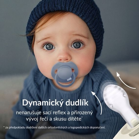 LOVI 2x dudlík silikonový dynamický PRIME 18m+ Baby Blue/Blue