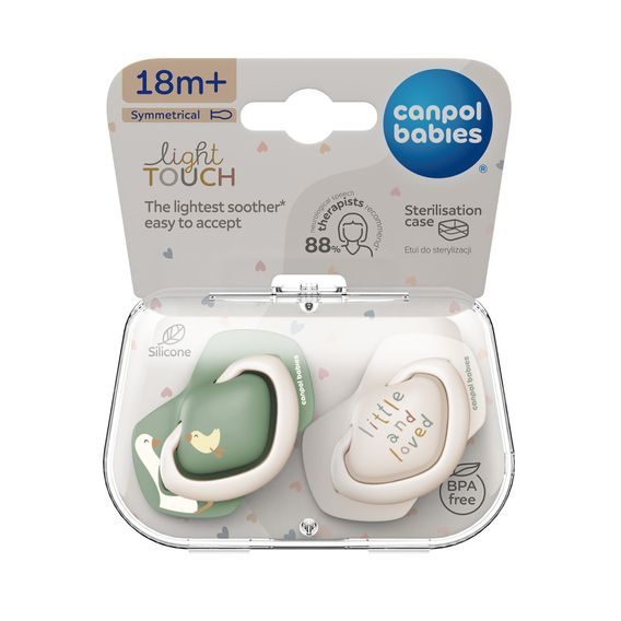 Canpol babies Dudlík 18m+ silikon symetrický 2ks GOOSE