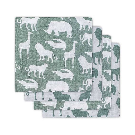 Jollein Pleny 4ks (70x70cm) - SAFARI FOREST GREEN