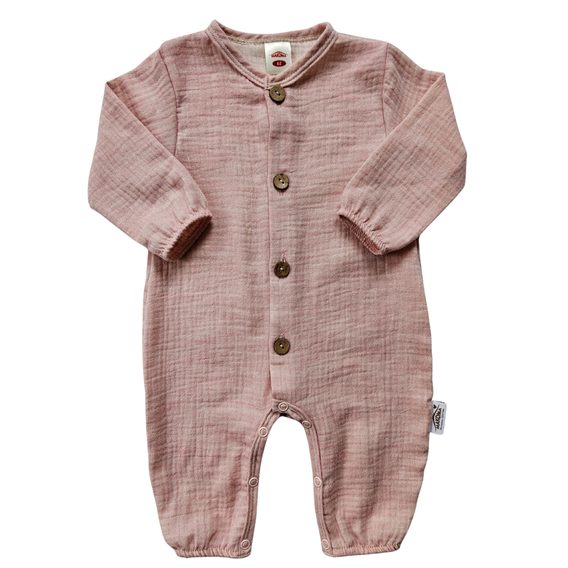 Makoma Mušelínový overal bez ťapek RŮŽOVÝ MELÍR