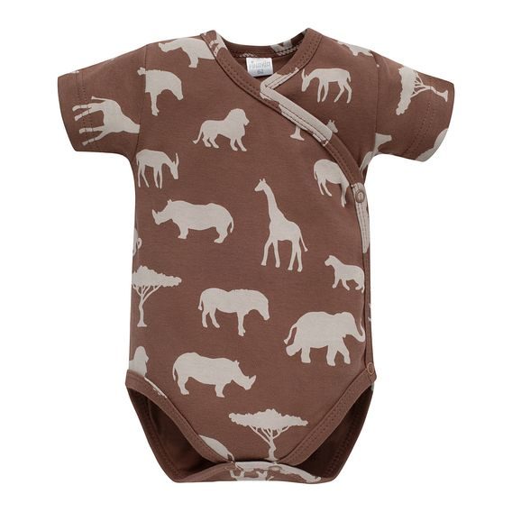 PINOKIO Body zavinovací krátký rukáv Safari HNĚDÁ