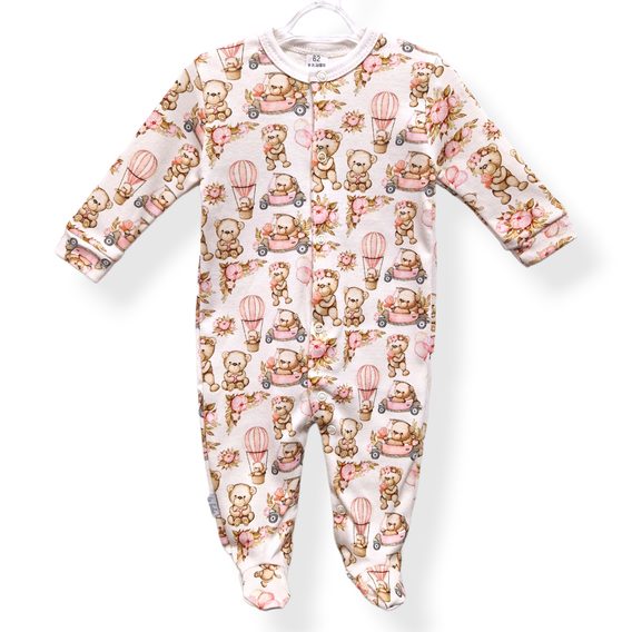 Le Bebe Overal Růžoví medvídci a balónky