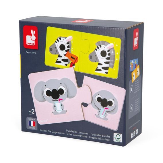 Janod Puzzle Duonimo Zvířátka 24 ks - Najdi protiklady