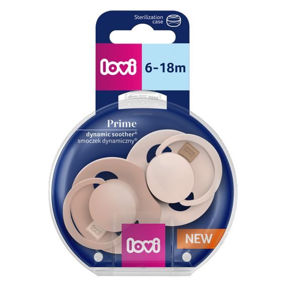 LOVI 2x dudlík silikonový dynamický PRIME 6-18m Nude/Blush