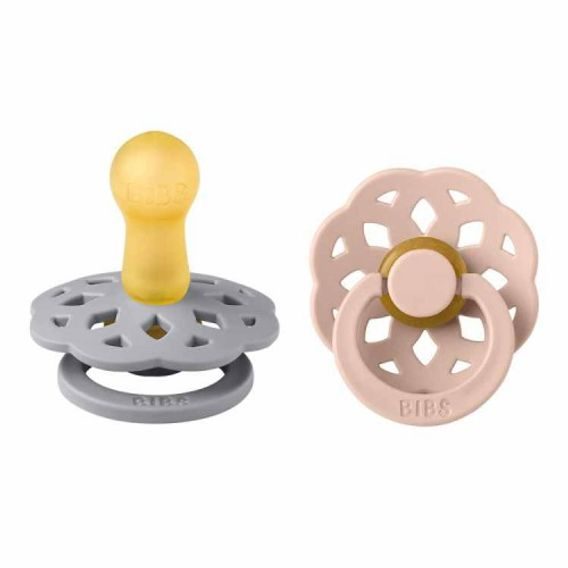 BIBS Boheme Dudlíky kaučuk kulaté 0-6m 2ks Cloud/Blush