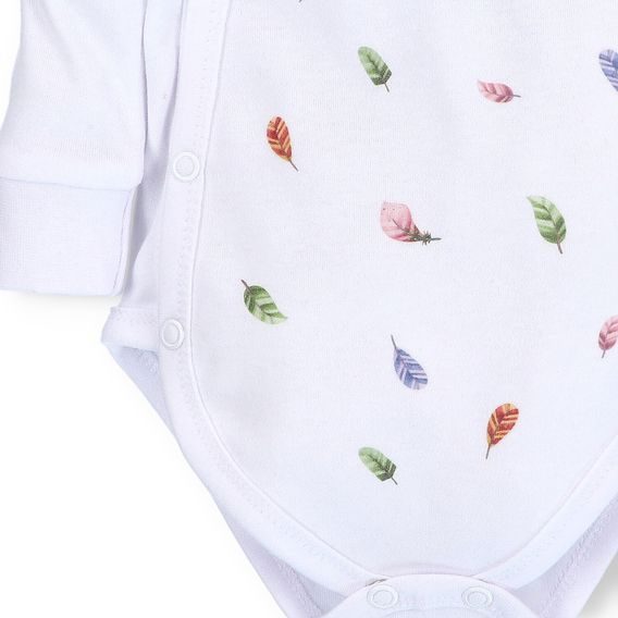 NINI Zavinovací body dlouhý rukáv Zebra BÍLÉ