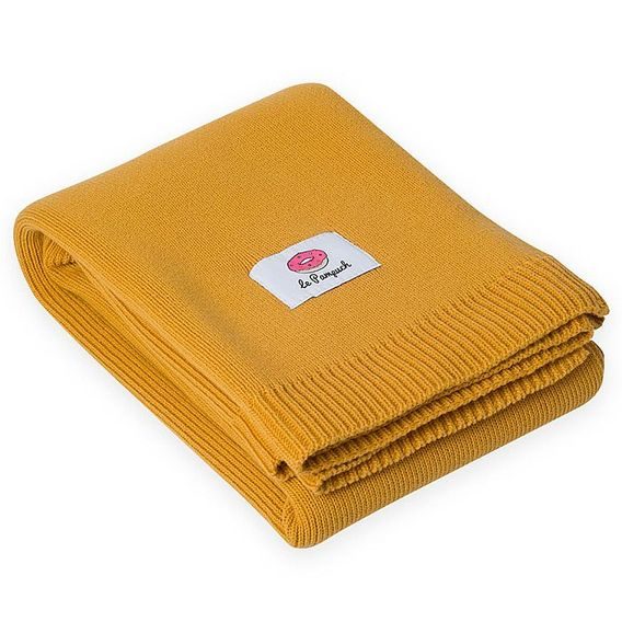 Le Pampuch Pletená dětská deka 100%Cotton PREMIUM - MUSTARD