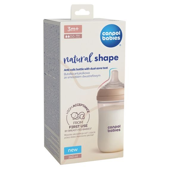Canpol babies Láhev antikoliková Natural Shape 260ml