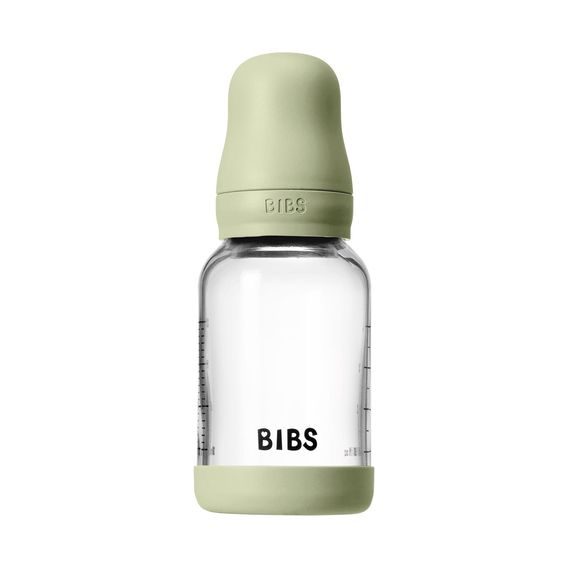 BIBS Skleněná kojenecká láhev antikoliková silikon 120ml SAGE