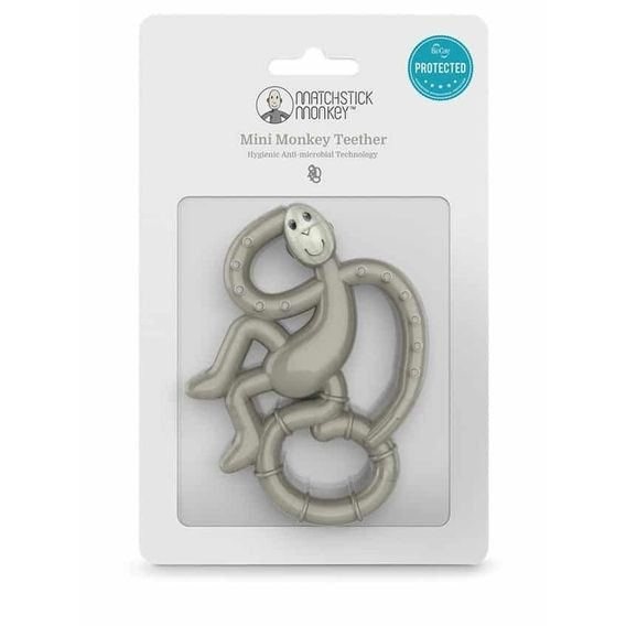 Matchstick Monkey Kousátko Mini Monkey s antimikrobiálním povrchem ŠEDÉ