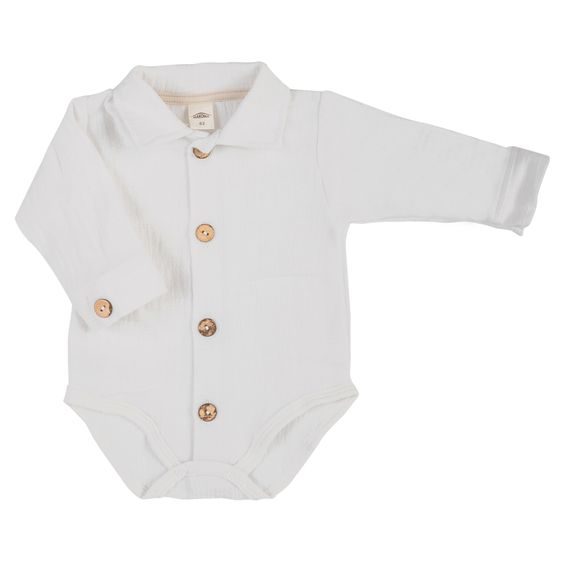 Makoma Mušelínová body-košile dlouhý rukáv Bamboo BÍLÁ