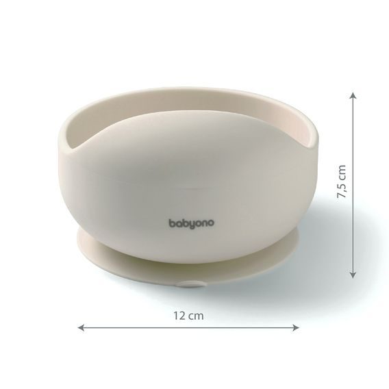 BabyOno Silikonová miska s přísavkou BÉŽOVÁ