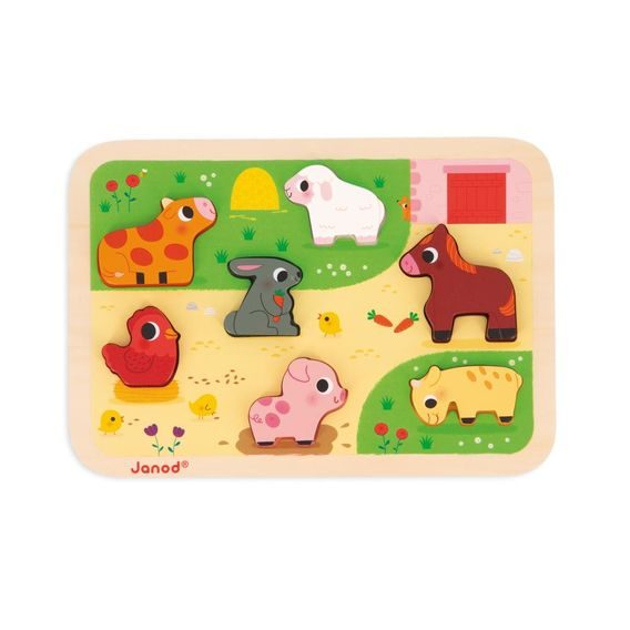 Janod Chunky vkládací puzzle FARMA