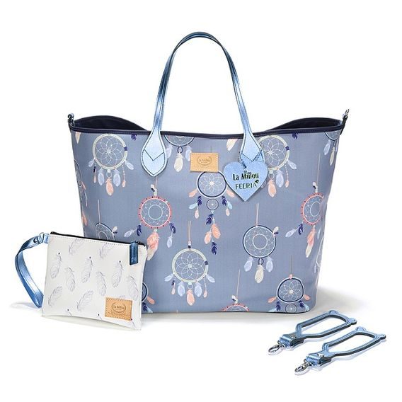 La Millou Luxusní set kabelka a taštička FEERIA Medium, DREAMCATCHER GREY - PREMIUM by K. Zielinska