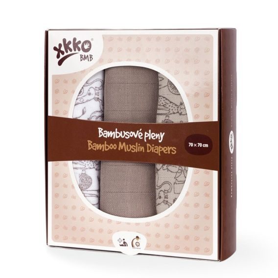 Kikko Bambusové pleny XKKO®BMB 70x70cm Safari ATMOSPHERE MIX