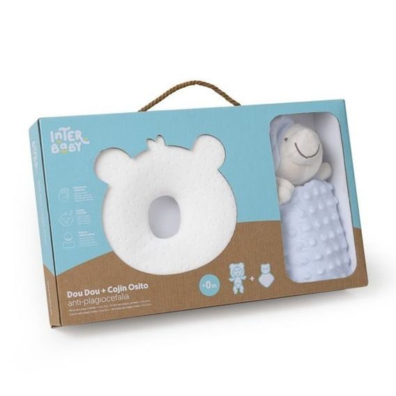 Interbaby Ergonomický polštář + Přítulka Medvídek MODRÁ