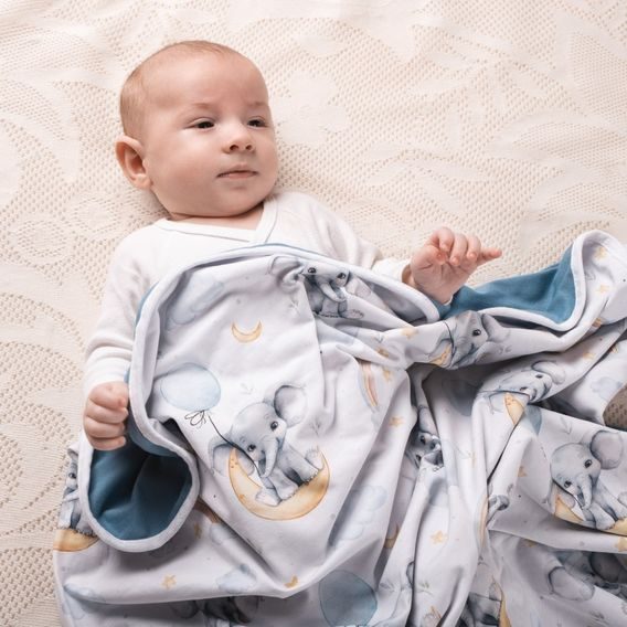 BabyMatex Dětská deka INES (75x100) SLONI A DUHA