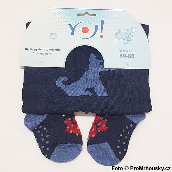 Punčocháče na lezení KLASIK - PEJSEK TMAVĚ MODRÉ (protiskluz koleno, chodidlo, nárt)