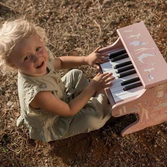 Little Dutch Piáno dřevěné Pink Safari Friends
