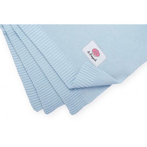 Le Pampuch Pletená dětská deka 100%Cotton PREMIUM - BABY BLUE