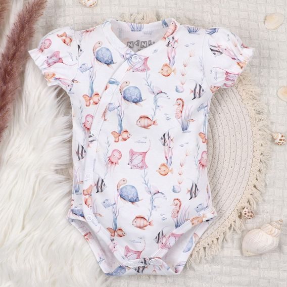 NINI Zavinovací body krátký rukáv Ocean Girl MOŘSKÁ ZVÍŘÁTKA