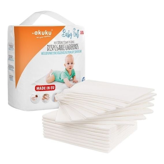 Akuku Jednorázové hygienické podložky BabySoft 40x60cm, 15ks