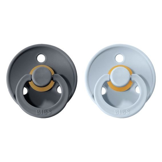 BIBS Colour Dudlíky kaučuk kulaté 6-18m 2ks Iron/Baby Blue