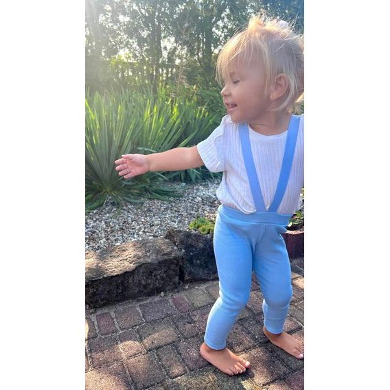 Bunnykids Legíny s kšandami BABY BLUE