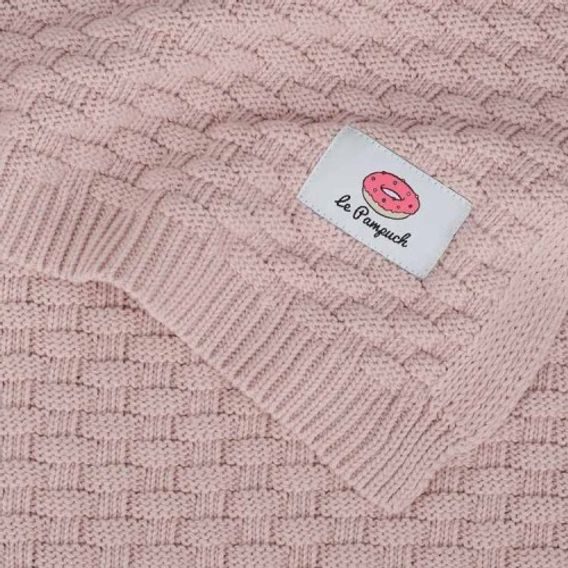 Le Pampuch Pletená dětská deka 100%Cotton "Bricks" POWDER PINK