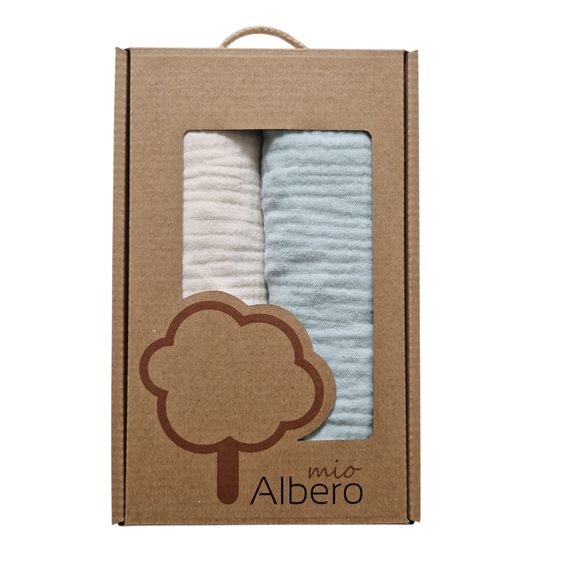 Albero Mio Mušelínové prostěradlo do kočárku 2ks Vanilla / Mint
