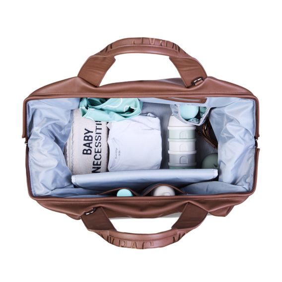 Childhome Přebalovací taška Mommy Bag Signature Vegan Leather Dark Brown