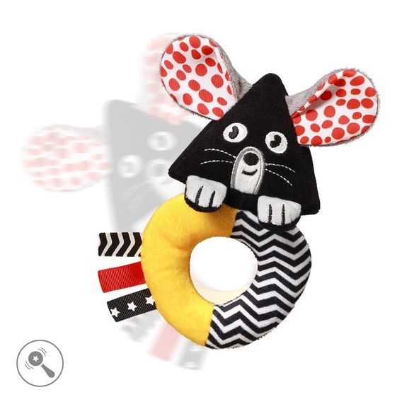 BabyOno Kontrastní chrastítko MYŠKA