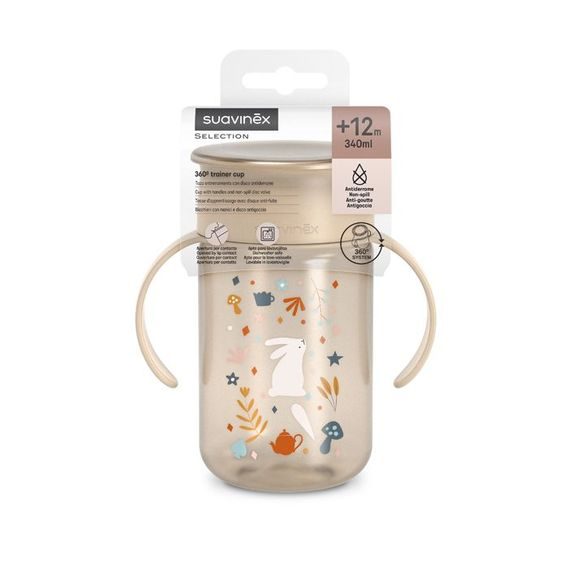 Suavinex Wonderland 360° hrneček na učení 340ml KRÉMOVÁ